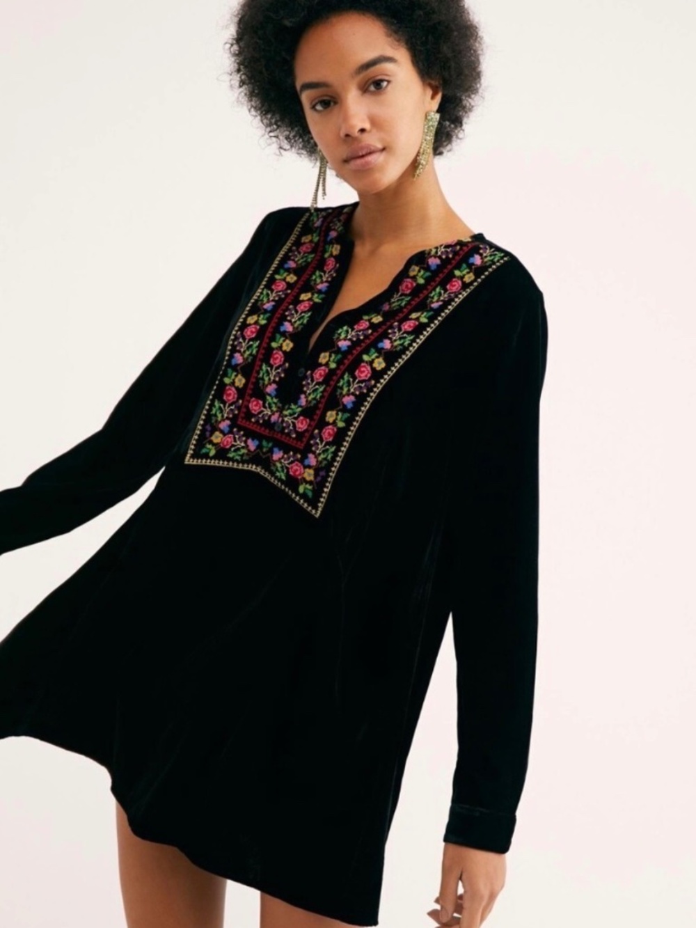 Free people Always Forever mini velvet dress size small